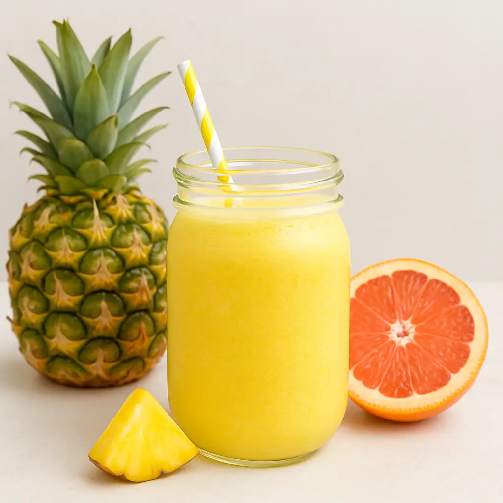 Pineapple grapefruit detox smoothie with tropical fruit for detox smoothie recipes